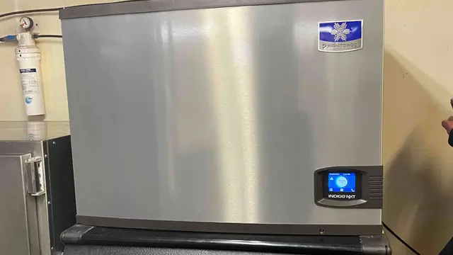 Newly installed commercial ice machine in a restaurant
